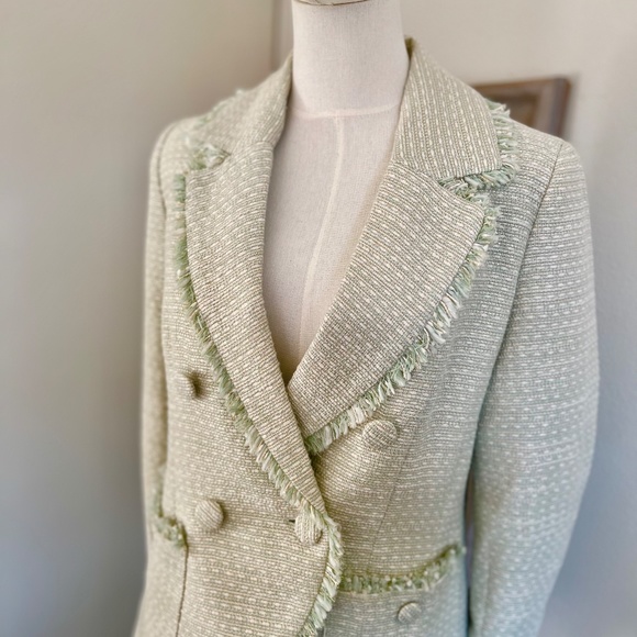 NWT HOUSE OF HARLOW 1960 Pistachio Tweed Blazer - Picture 4 of 12